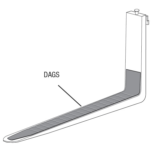 Cascade Anti-Rutsch Auflage, Zinkenbreite 100 mm, Tragschenkellänge 1200-1390 mm