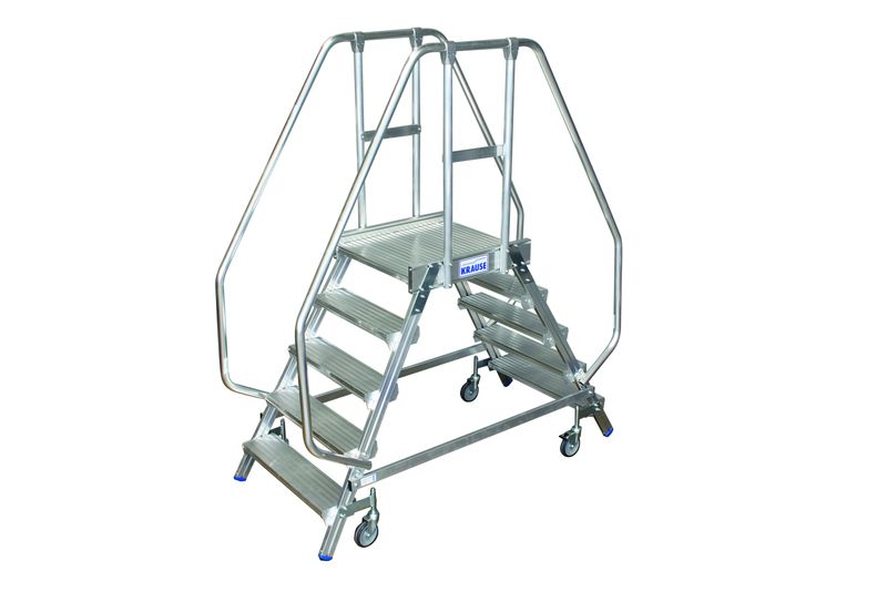 Stabilo Podestleiter Fahrbar zweiseitig begehbar