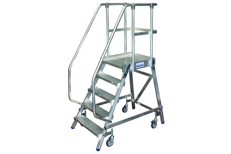 Stabilo Podestleiter Fahrbar einseitig begehbar