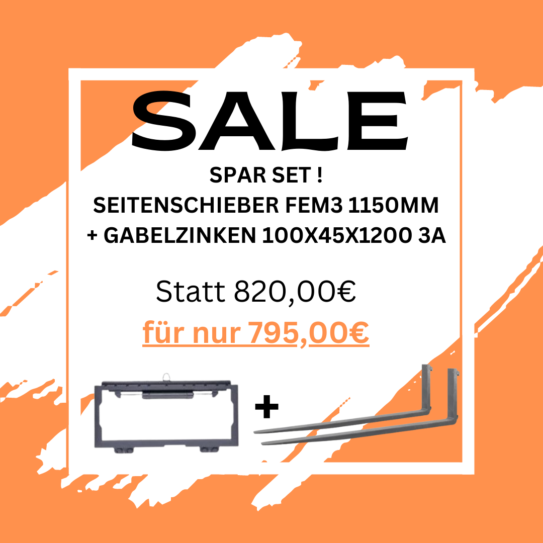 SPAR SET SEITENSCHIEBER FEM3 1150 MM BREIT + GABELZINKEN 100X45X1200 MM FEM  3A